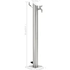New Vattenpost för trädgården 95 cm rostfritt stål rund - Bevattning Bevattning
