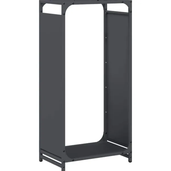 Discount Vedställ antracit 44x28x90 cm kallvalsat stål Tillbehör Till Vedeldade Kaminer & Öppna Spisar