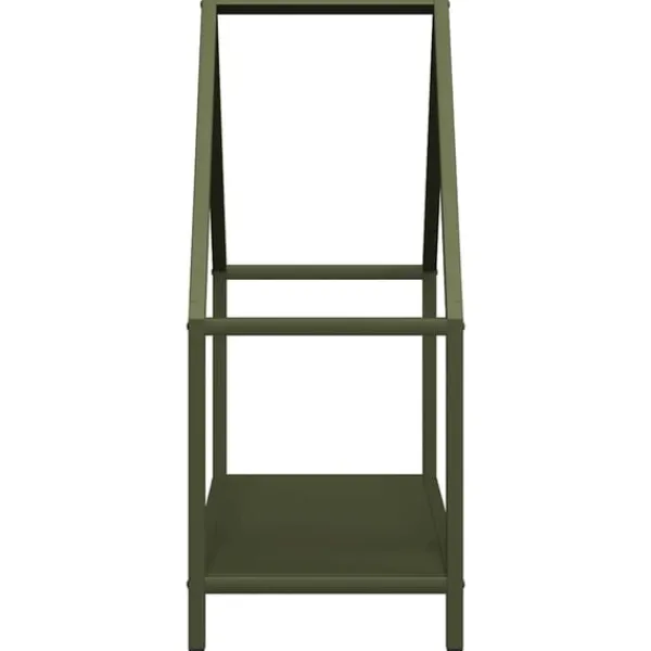 New Vedställ olivgrön 60x25x60 cm kallvalsat stål Tillbehör Till Vedeldade Kaminer & Öppna Spisar