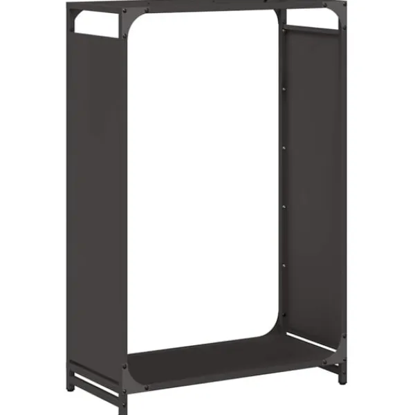vidaXL Vedställ svart 60x28x90 cm kallvalsat stål