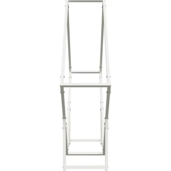 New Vedställ vit 100x25x100 cm kallvalsat stål Tillbehör Till Vedeldade Kaminer & Öppna Spisar