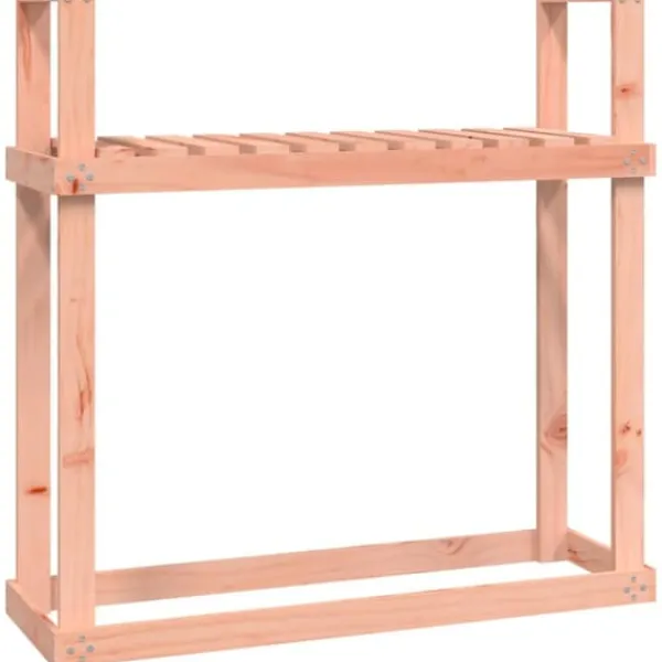 Outlet Vedställ 110x35x108,5 cm massiv douglas - Tillbehör till vedställ & vedkorgar Tillbehör Till Vedeldade Kaminer & Öppna Spisar