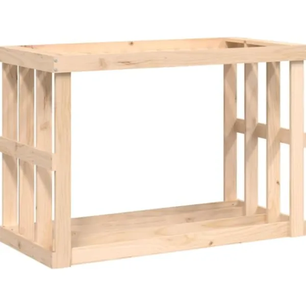 vidaXL Vedställ 108x52x74 cm massiv furu - Vedställ & vedkorgar