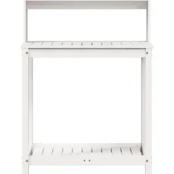 Clearance Växtbord med hyllor vit 82,5x50x109,5 cm massiv furu - Växtställ Planteringsbänkar