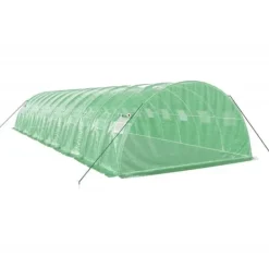 vidaXL Växthus med stålram grön 48 m² 12x4x2 m - Växthus