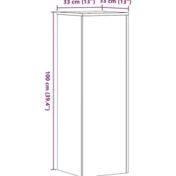 Outlet Växtställ 2 st sonoma-ek 33x33x100 cm konstruerat trä Växtställ