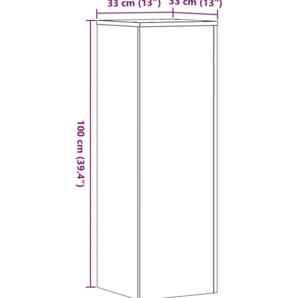 Outlet Växtställ 2 st sonoma-ek 33x33x100 cm konstruerat trä Växtställ