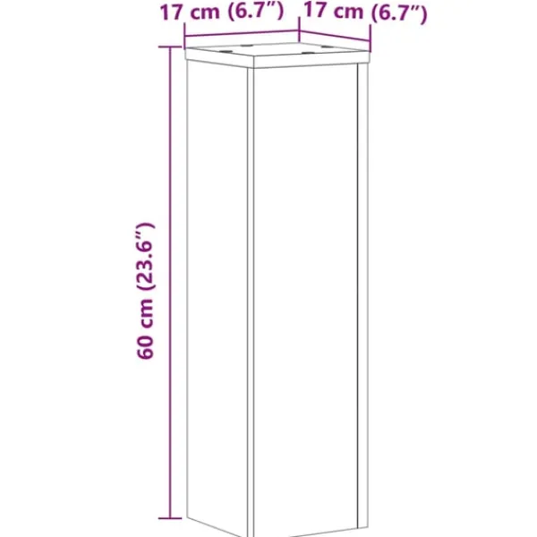 vidaXL Växtställ 2 st vit 17x17x60 cm konstruerat trä