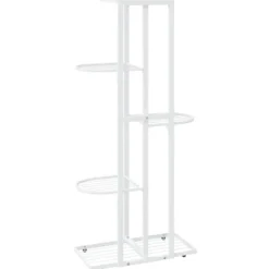 vidaXL Växtställ med 5 hyllor 43x22x98 cm vit metall - Växtställ