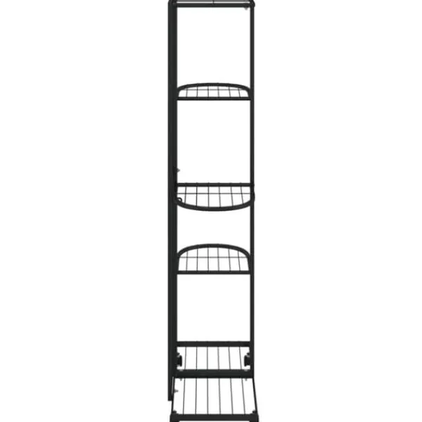 vidaXL Växtställ på hjul 5 hyllor 44x23x100 cm svart järn - Växtställ