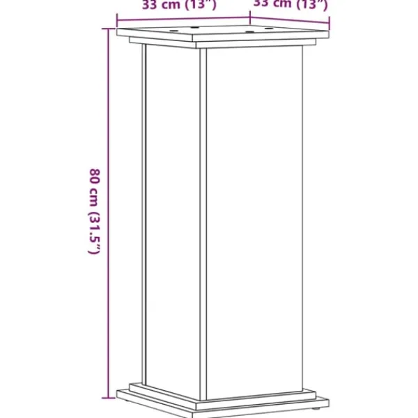 vidaXL Växtställ vit 33x33x80 cm konstruerat trä