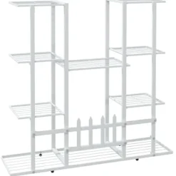 Best Växtställ 94,5x25x89 cm vit järn - Växtställ Växtställ