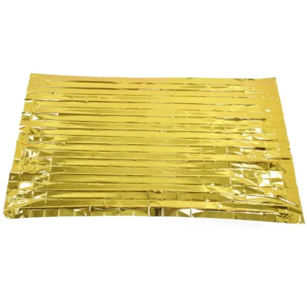 Vikbar PET-aluminiserad film Emergency Thermal Filt - Bärbar överlevnadsutrustning för camping och utomhusaktiviteter - Guld, 210CMx160CM