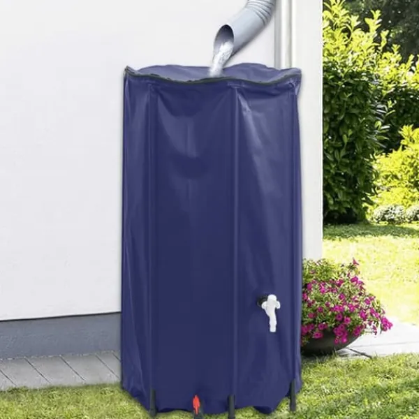 Sale Vikbar vattentank med kran 380 L - Slitstark PVC | Färg: Grön | Storlek: 380 L Regntunnor