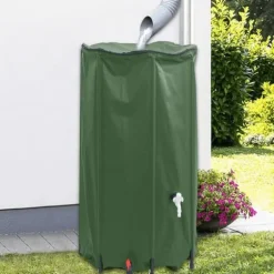 New Vikbar vattentank med kran 380 L - PVC, slitstark | Färg: Grön | Storlek: 380 L Regntunnor