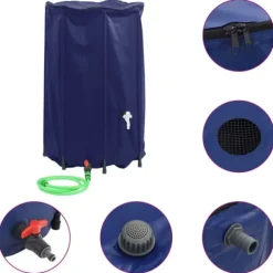 Hot Vikbar vattentank med kran - PVC 500 L | Färg: Grön | Storlek: 500 L Regntunnor
