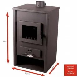 Clearance vedeldad kamin 22 kW, antracit - C - Mindre slitage Vedeldade Kaminer