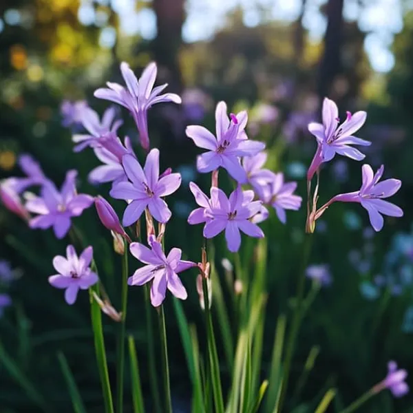 Vild vitlök - Set om 3 - Tulbaghia violacea - Höjd 15-25cm - ⌀9cm Krukväxter Inomhus