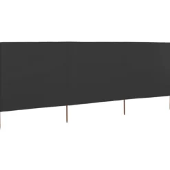 Best Vindskydd 3 paneler tyg 400x160 cm antracit Vinddekoration