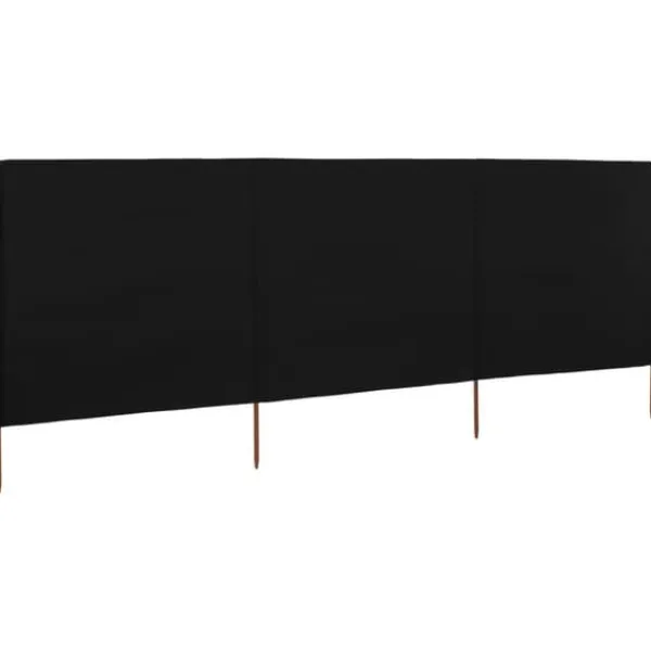 Vindskydd 3 paneler tyg 400x160 cm svart - Vindskärm - Vindskärmar - Home & Living