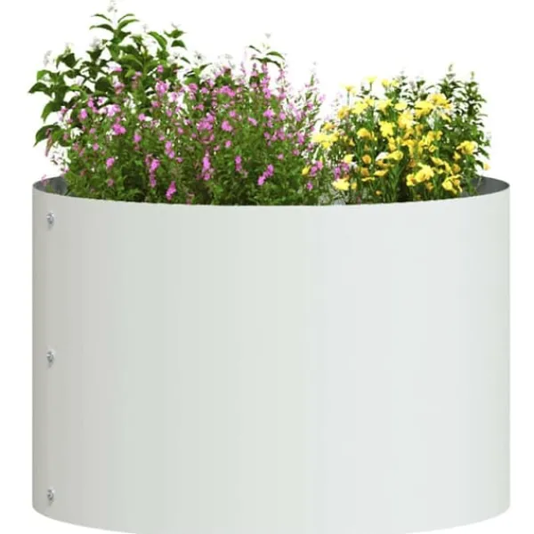 Sale Vita Metallkrukan - Cylindrisk Design för Inomhus och Utomhus | Färg: Vit | Storlek: 30 cm Krukväxter Inomhus