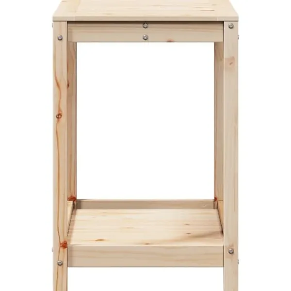 Växtbord med hylla - Planteringsbord i massiv furu | Storlek: 82,5x50x75 cm | Färg: Natur