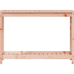Växtbord med hylla i massivt douglasträ - Planteringsbord | Storlek: 108x35x75 cm | Färg: Natur