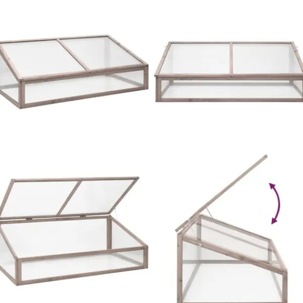 Växthus grå 110x58,5x39 cm granträ - Växthus - Drivhus - Home & Living Växthus