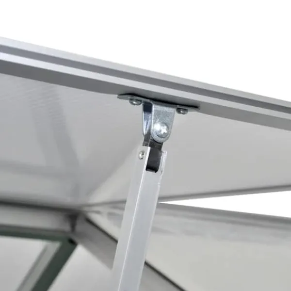 Växthus i aluminium 4,6 m² - UV-resistent och isolerat | Färg: Aluminium | Storlek: 4,6 m²