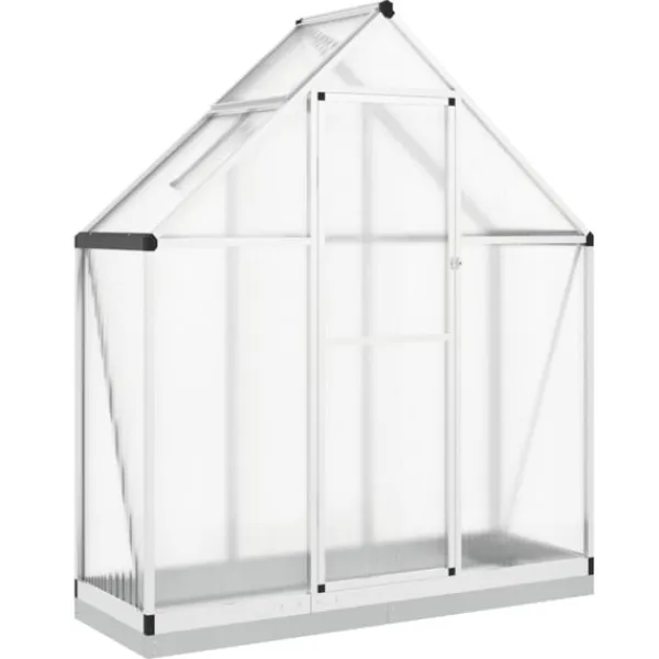 vidaXL Växthus med ram silver 169x58x202 cm aluminium