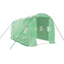 vidaXL Växthus med stålram grön 8 m² 4x2x2 m