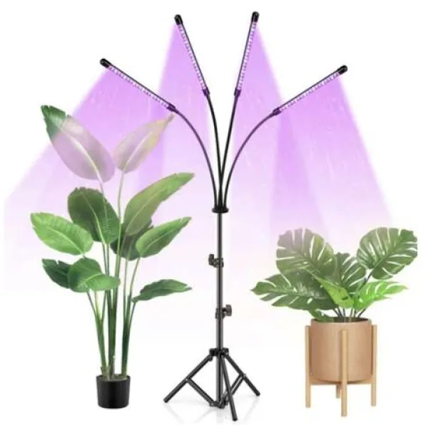 Växtlampa med Stativ / Växtbelysning - 4 LED-paneler