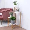 Best Växtställ - Hörn, rund blomhylla för krukor - 4 Nivåer - Inomhus/Utomhus - Trä - Orange Växtställ