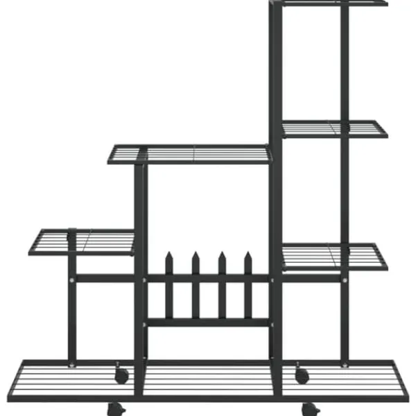 Växtställ - Living Växtställ på hjul 94,5x25x92,5 cm svart metall