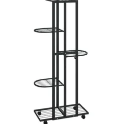 Växtställ - Living Växtställ på hjul 5 hyllor 44x23x100 cm svart järn