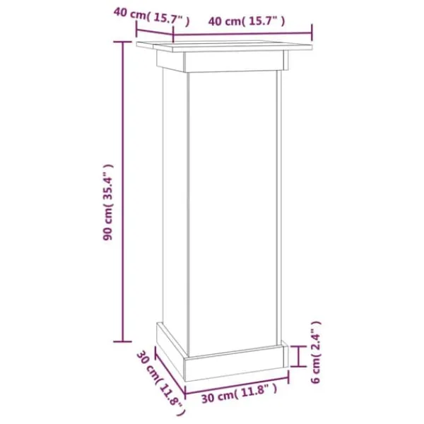 Växtställ - Living Växtställ vit 40x40x90 cm massiv furu