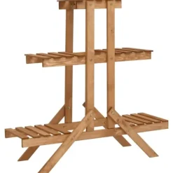 Växtställ - Living Växtställ 83x25x83 cm granträ