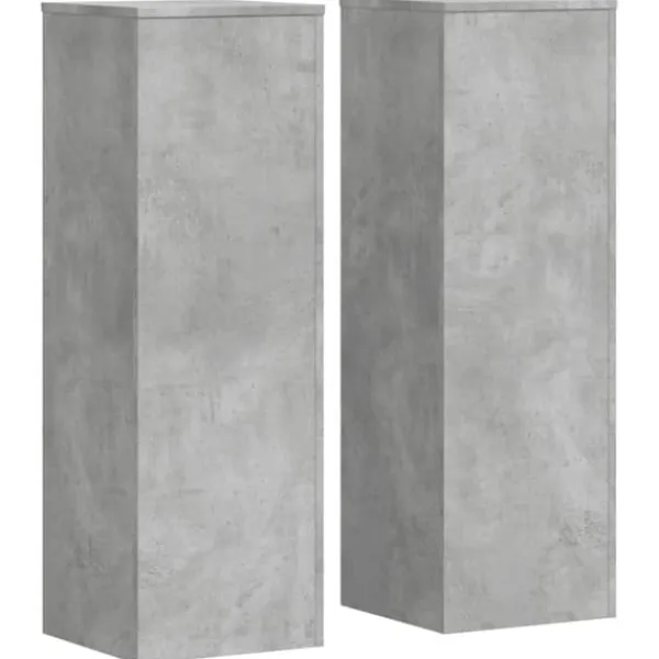 vidaXL Växtställ 2 st betonggrå 33x33x100 cm konstruerat trä