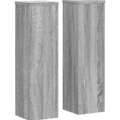 vidaXL Växtställ 2 st grå sonoma 17x17x60 cm konstruerat trä