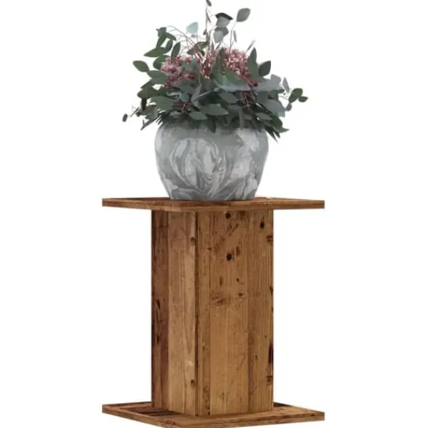 Clearance Växtställ 2 st åldrat trä 30x30x40 cm konstruerat trä Växtställ