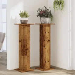 vidaXL Växtställ 2 st åldrat trä 30x30x95 cm konstruerat trä