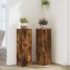 vidaXL Växtställ 2 st rökfärgad ek 25x25x80 cm konstruerat trä