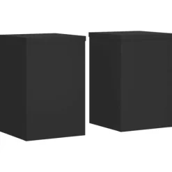 Best Växtställ 2 st svart 25x25x35 cm konstruerat trä Växtställ