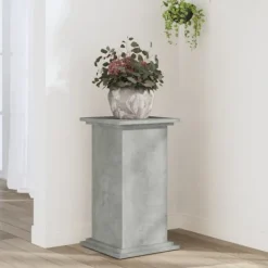 Hot Växtställ i betonggrå färg - Stabilt och modernt designat i konstruerat trä | Storlek: 33x33x60 cm Växtställ