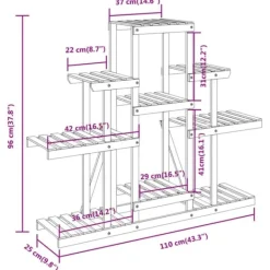 Växtställ i massivt granträ – Perfekt för dekoration | Storlek: 110x25x96 cm
