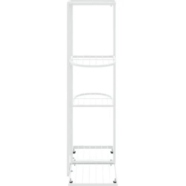 Växtställ med 4 hyllor 43x22x76 cm vit metall Växtställ