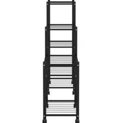 vidaXL Växtställ på hjul 83x25x83,5 cm svart järn
