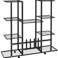 Discount Växtställ på hjul 94,5x24,5x91,5 cm svart järn - Blomställ - Växtställ - Home & Living Växtställ