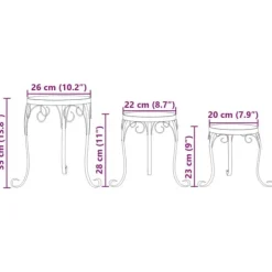 Best Växtställ 3-pack i svart och vit keramik - Mosaikdesign | Färg: Svart/Vit | Storlek: Standard Växtställ
