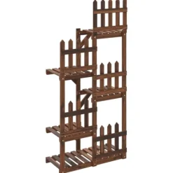 Clearance Växtställ 60x25x130 cm massivt granträ Krukor & Växtbehållare